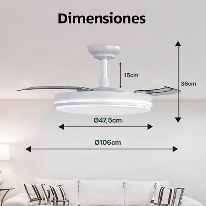 Ventilador de techo con luz LED Lume