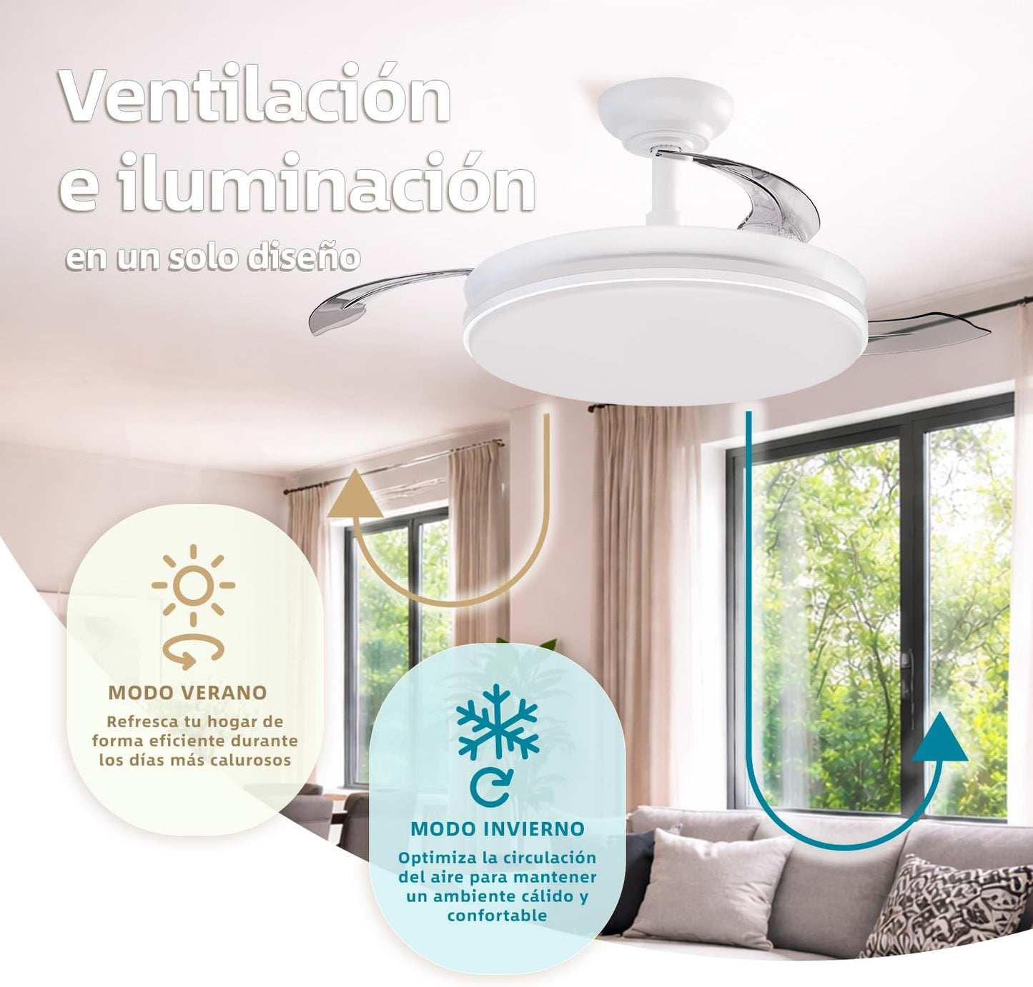 Ventilador de techo con luz LED Lume