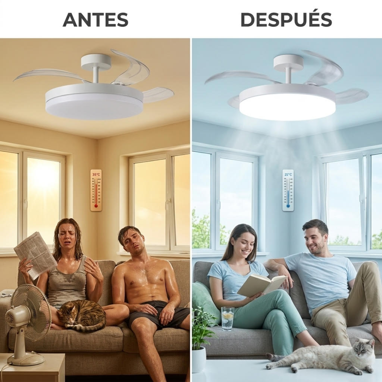 Ventilador de techo con luz LED 72 W Lume