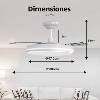 Ventilador de techo con luz LED 72 W Lume
