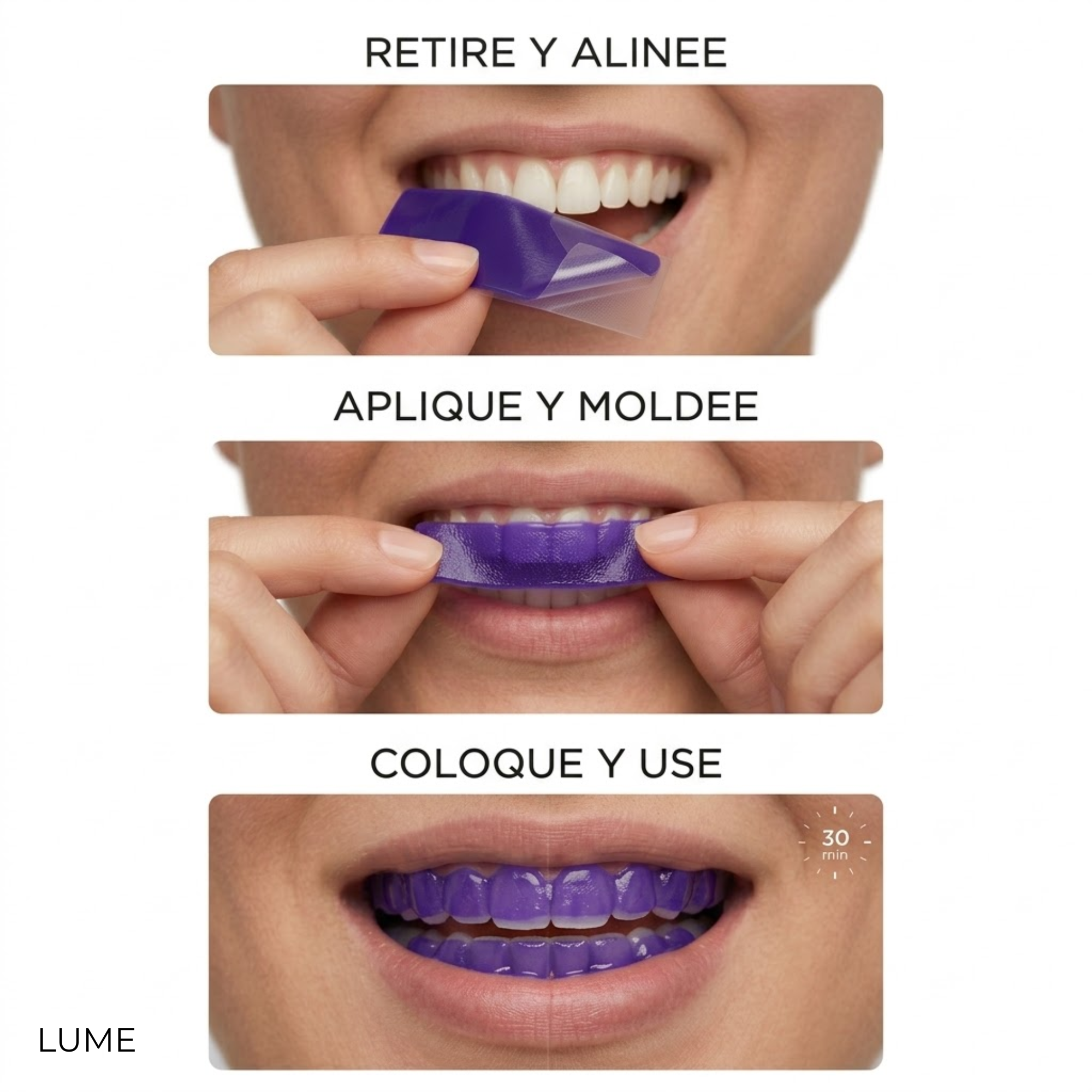Tiras Blanqueadoras Moradas LUME